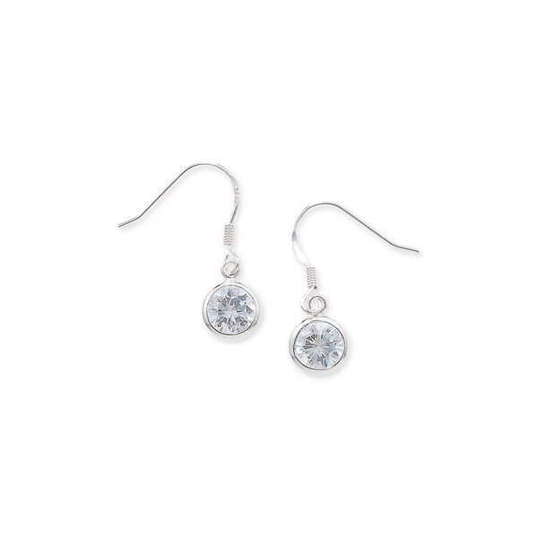 Aeon Real Sterling Silver Cubic Zirconia Drop Earring