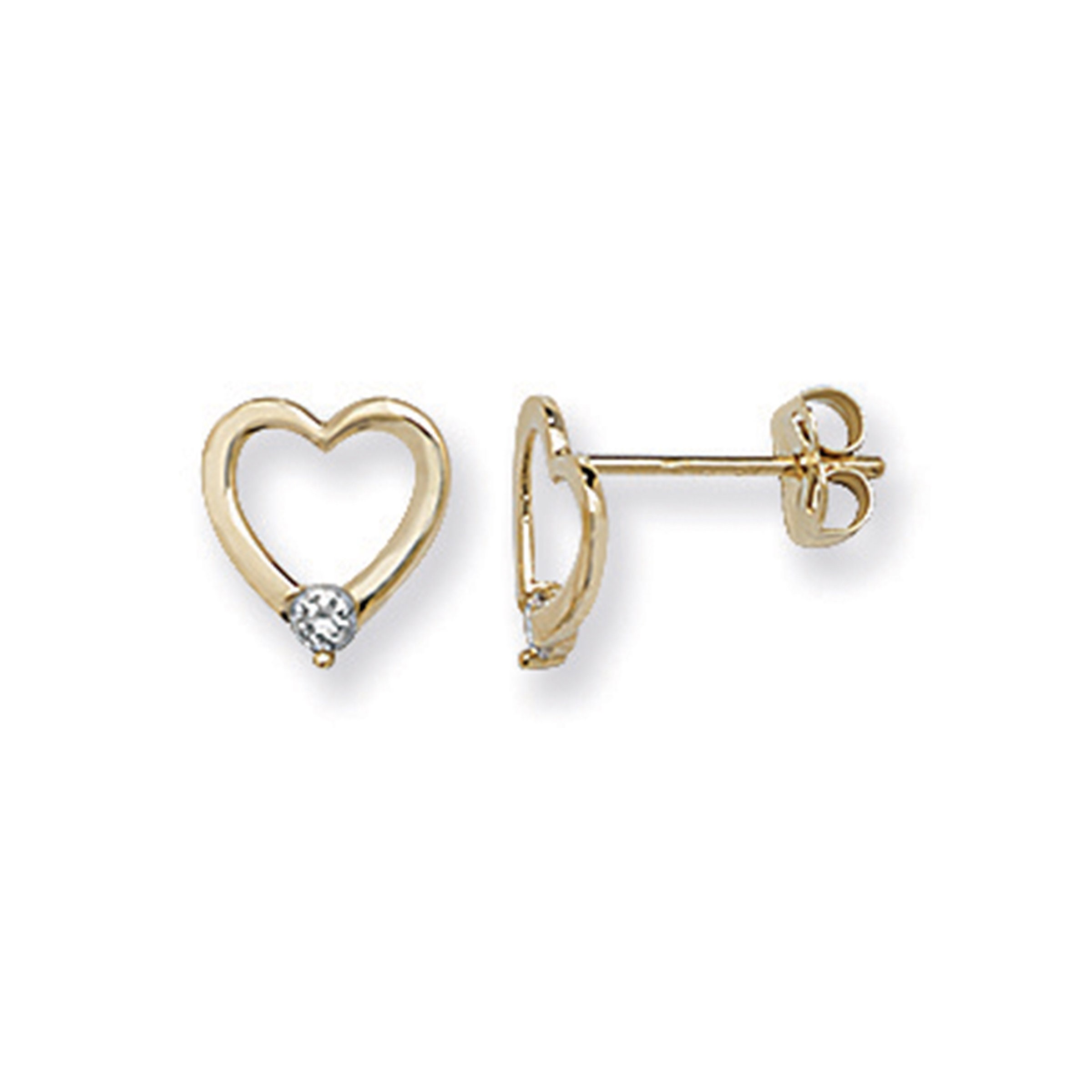 9ct gold heart best sale earrings