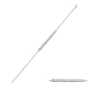 Aeon Sterling Silver White cubic zirconia Bracelet - Durable Sterling Silver Sparkling Jewellery - Hypoallergenic Gift for Birthday & Annive