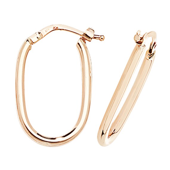 9ct oval shaped huggie earrings. 9ct oval shaped huggie earrings.