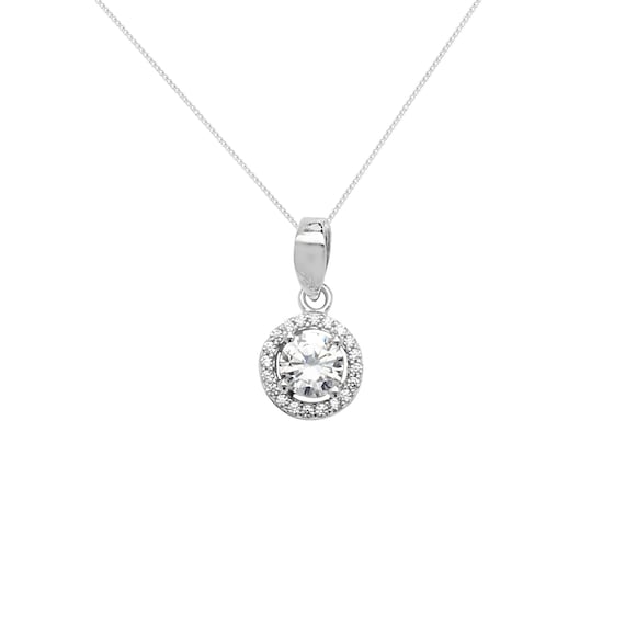 Pendentif Rond En Argent 925 Avec Zircone Cubique - 35 Pierres, Création Lab, Fait Main