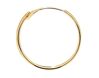 Kolczyki-koła Aeon 9 ct Gold. 14 mm*14 mm. Hipoalergiczne kolczyki-koła Sleeper Hoop wykonane z 9 ct złota dla kobiet.