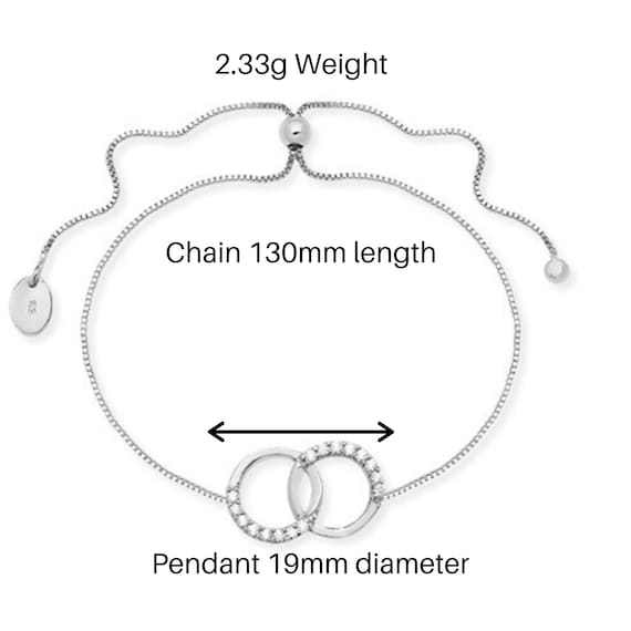 Aeon Real Sterling Silver Fully Adjustable Interlocking Circle