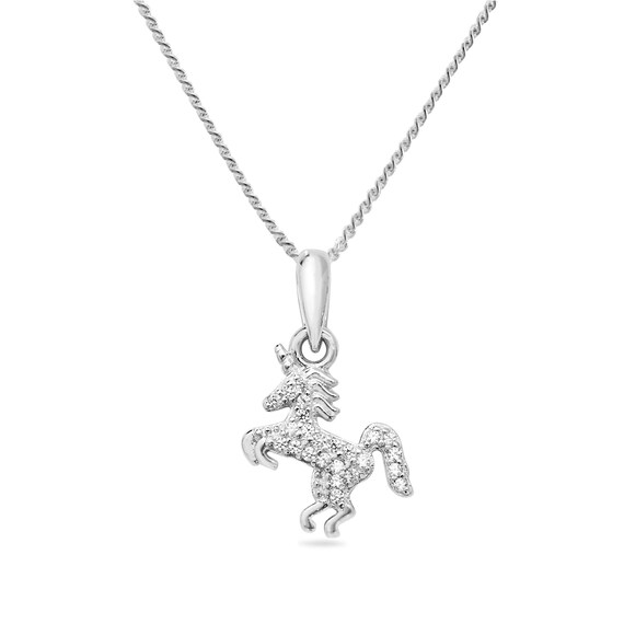 Aeon Real Sterling Silver Childrens Unicorn Pendant With Cubic Zirconia on  16 Necklace. Suitable for Children. - Etsy Hong Kong | Kettenanhänger
