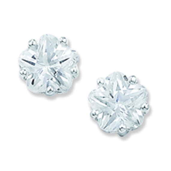 Huitan 925 Silver Filled Cubic Zirconia Stud Earrings - White, Party Jewelry For Women