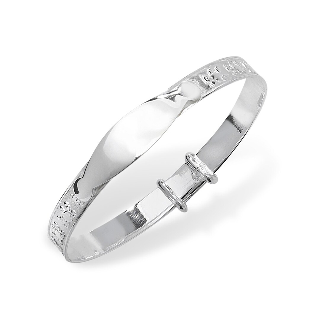 Aeon Real Sterling Silver Teddy Bear Design Adjustable Baby Bangle for