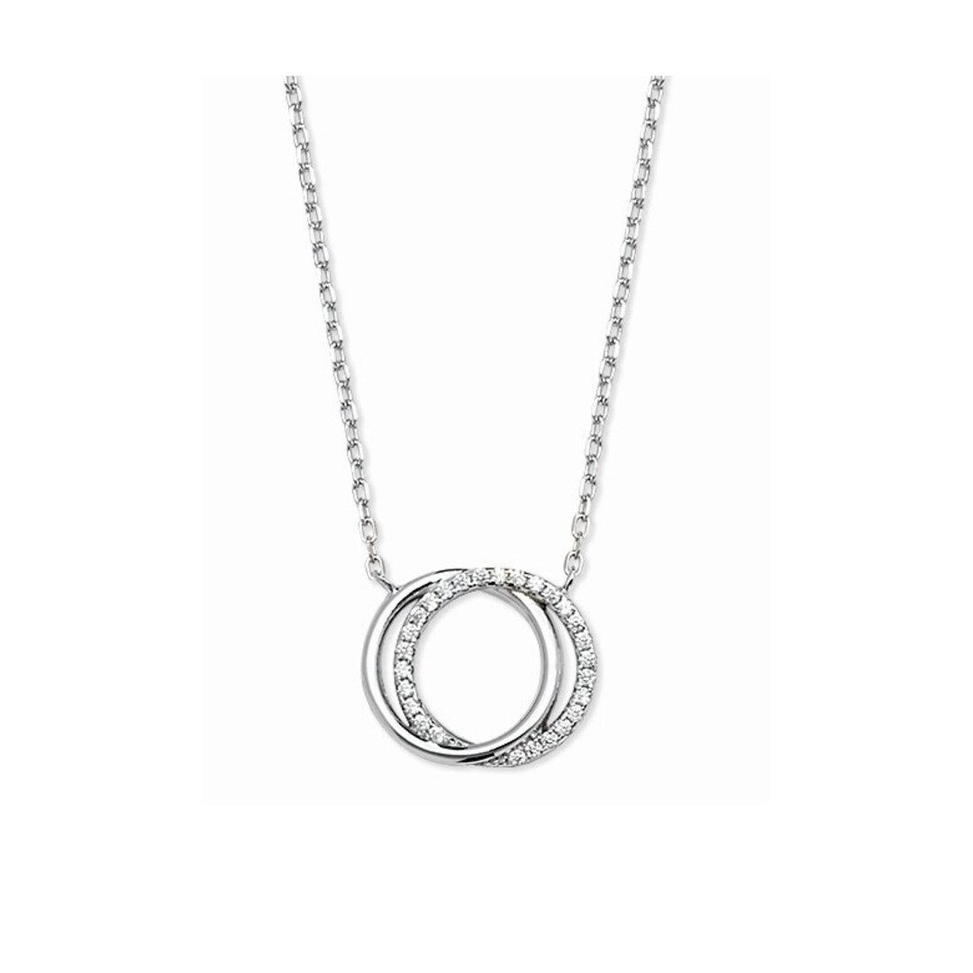 【STONEHENgE】Silhouette〜Silver Double Cubic Necklace X0016 StoneHenge Silver Necklace SC1316 Silver925 Rose Gold Cubic
