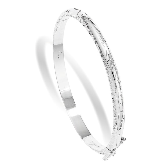 Aeon Sterling Silver Engraved Bangle - Anti Allergic Durable