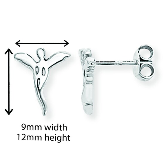 925 Sterling Silver Needle Zirconia Ali di Angelo Orecchini