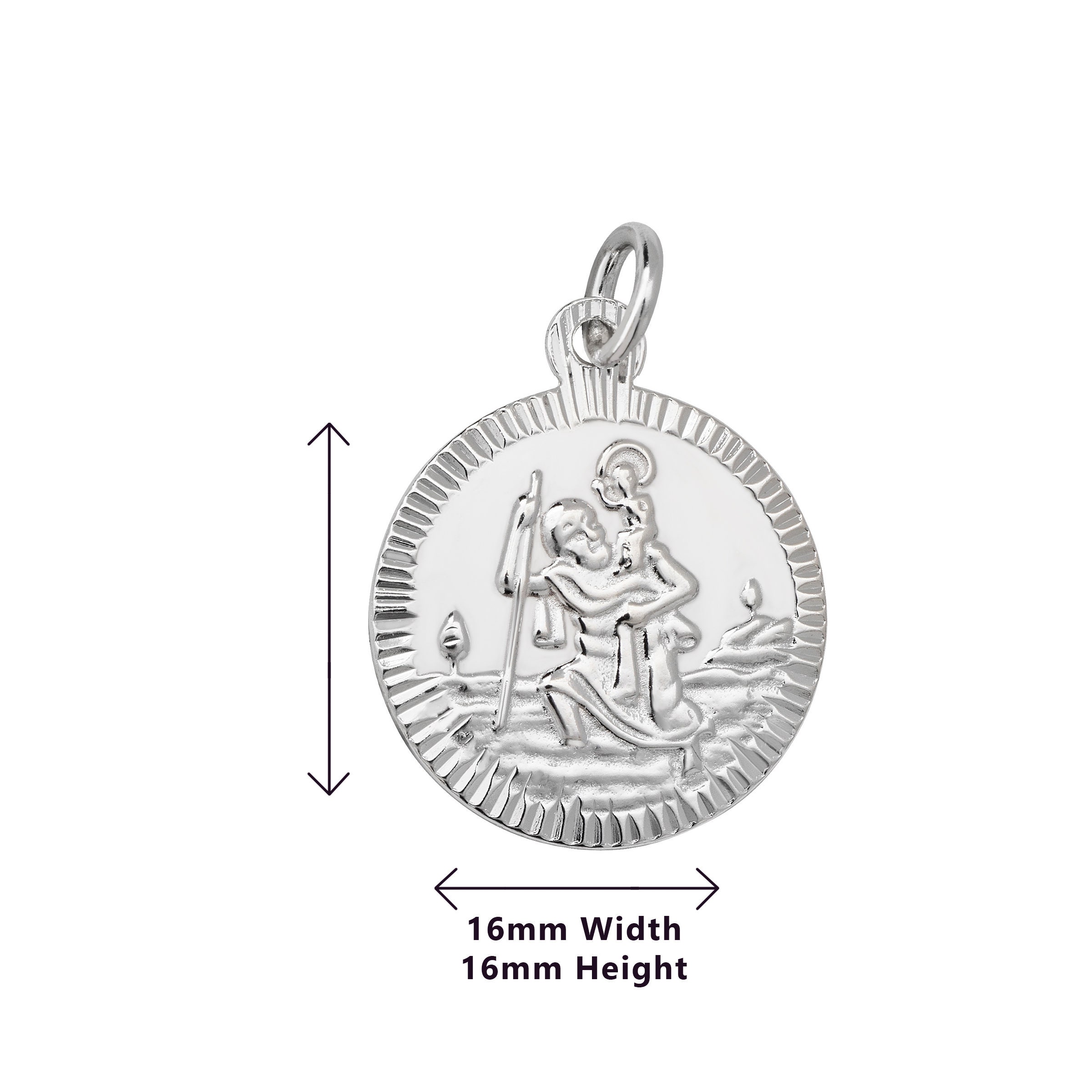 Collana con ciondolo a forma di croce in argento Sterling 925, con sacra medaglie, amuleto, Mittelgroße, Argento sterling, Nessuna pietra preziosa