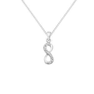 Aeon Sterling Silver Pave Infinity Pendant, Necklace Chain - Hypoallergenic Durable Quality Sterling Silver Pendant - Anti Allergenic Elegan