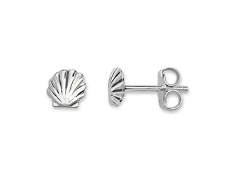 Aeon Real Sterling Silver Sea Shell Stud Earrings.