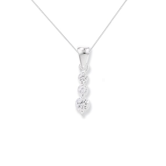 Sterling silver CZ drop pendant Sterling silver CZ drop pendant