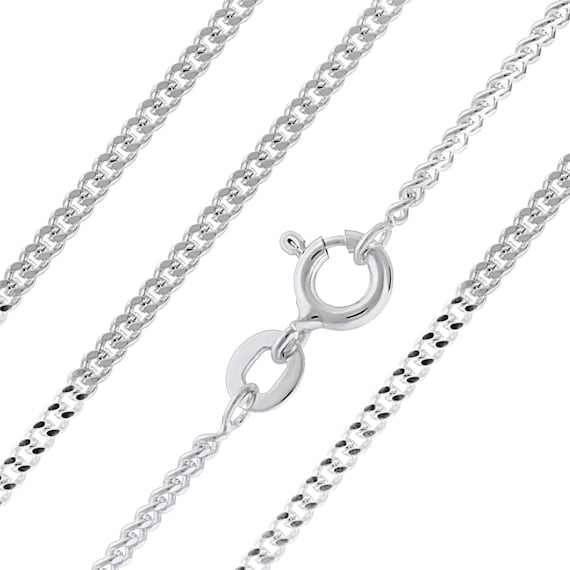 Thin Sterling Silver Chain Necklace For Women: Box, Cable, Curb, Diamond Cut Ball Chains - 16, 18, 20 Inch