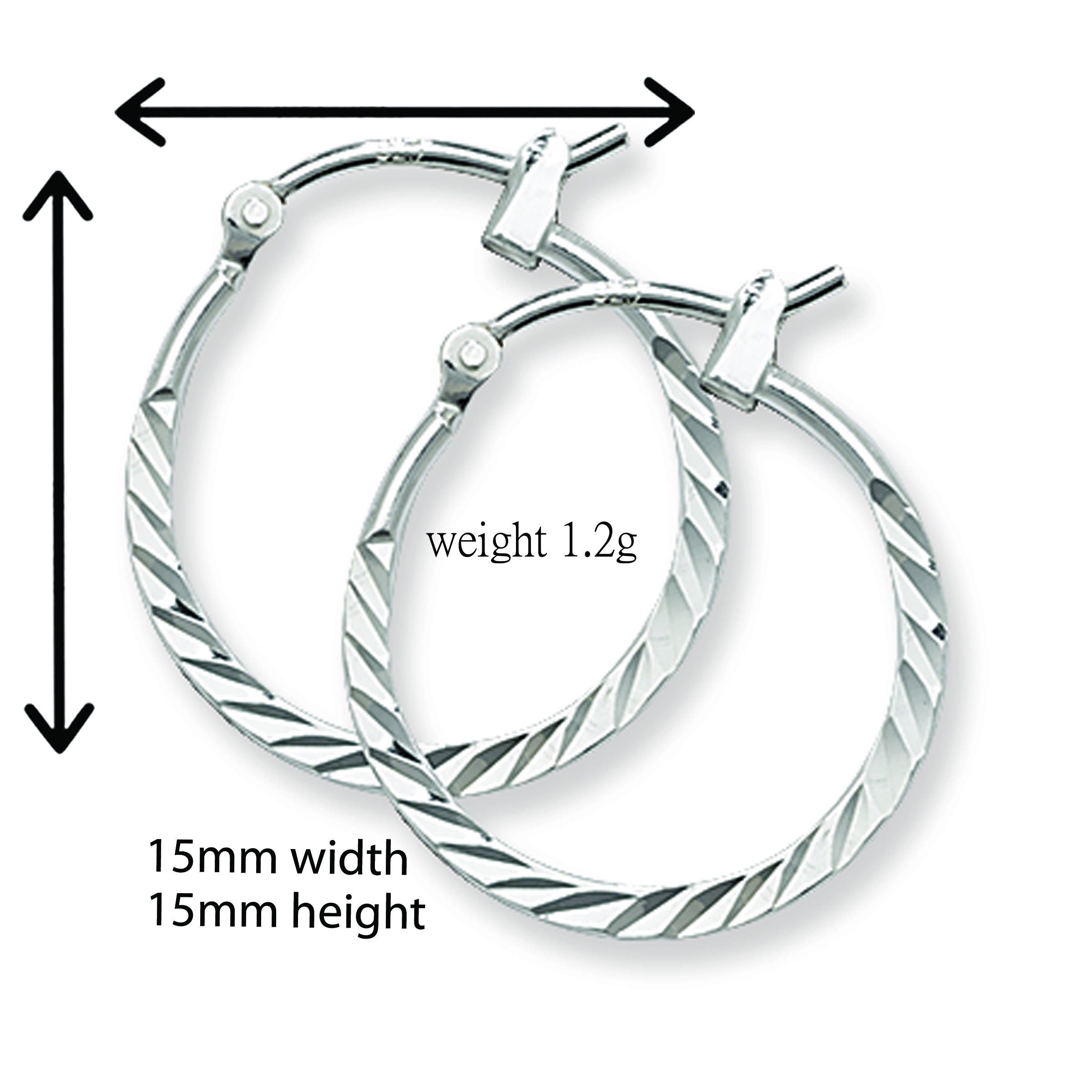 Aeon mm Sterling Silver Diamond Cut Hoop Sleeper Earring Etsy Hong Kong