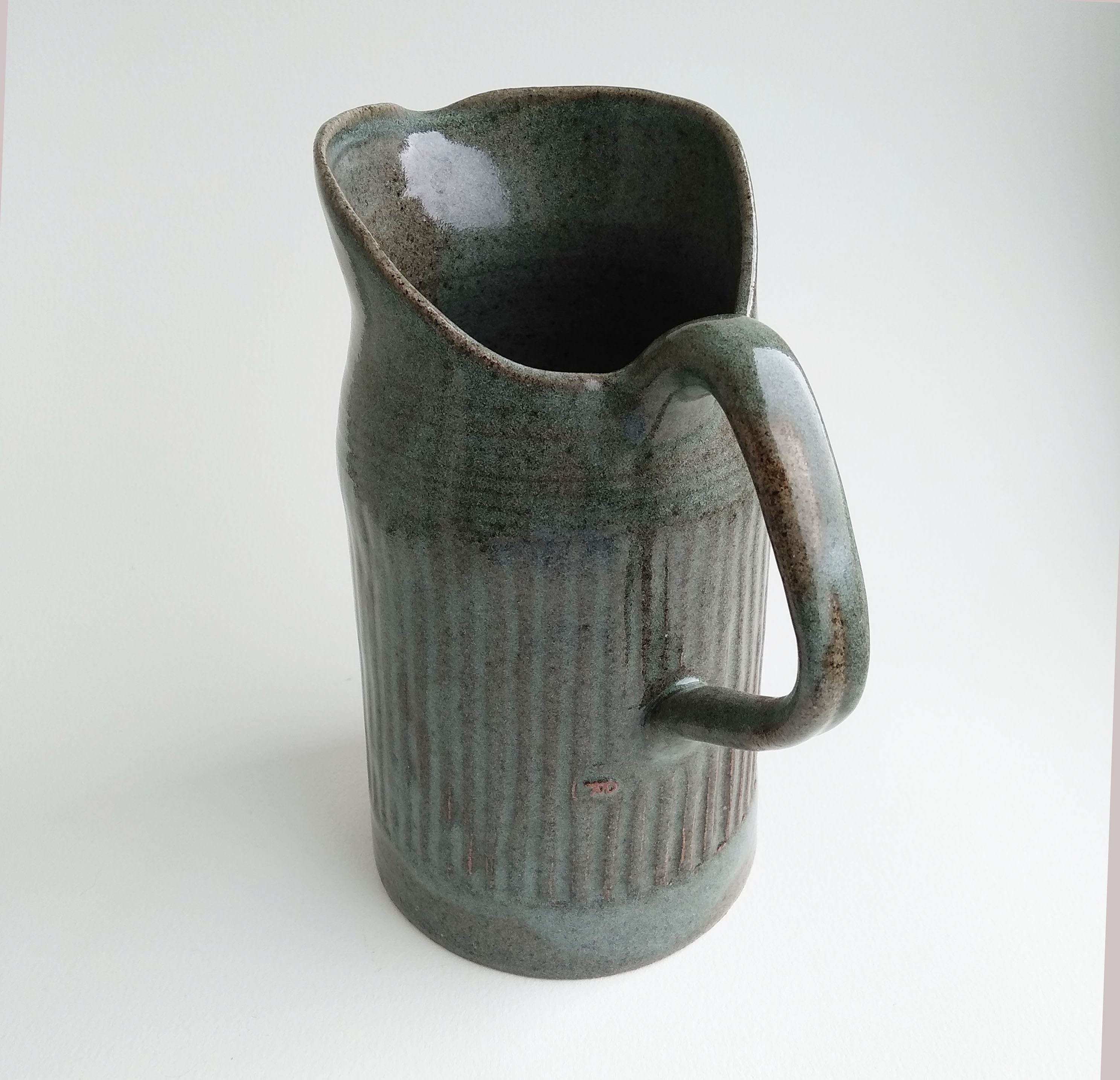 Salbei grün blau handgemachter Keramik Krug. Holzbrand Keramik | Etsy