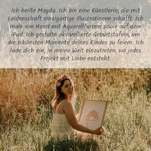 Süßes Geburtsposter fürs Kinderzimmer – Geschenk Geburt, Personalisierte Geburtstafel als Kinderzimmer Dekoration, Geburtsblumen poster Bild 10