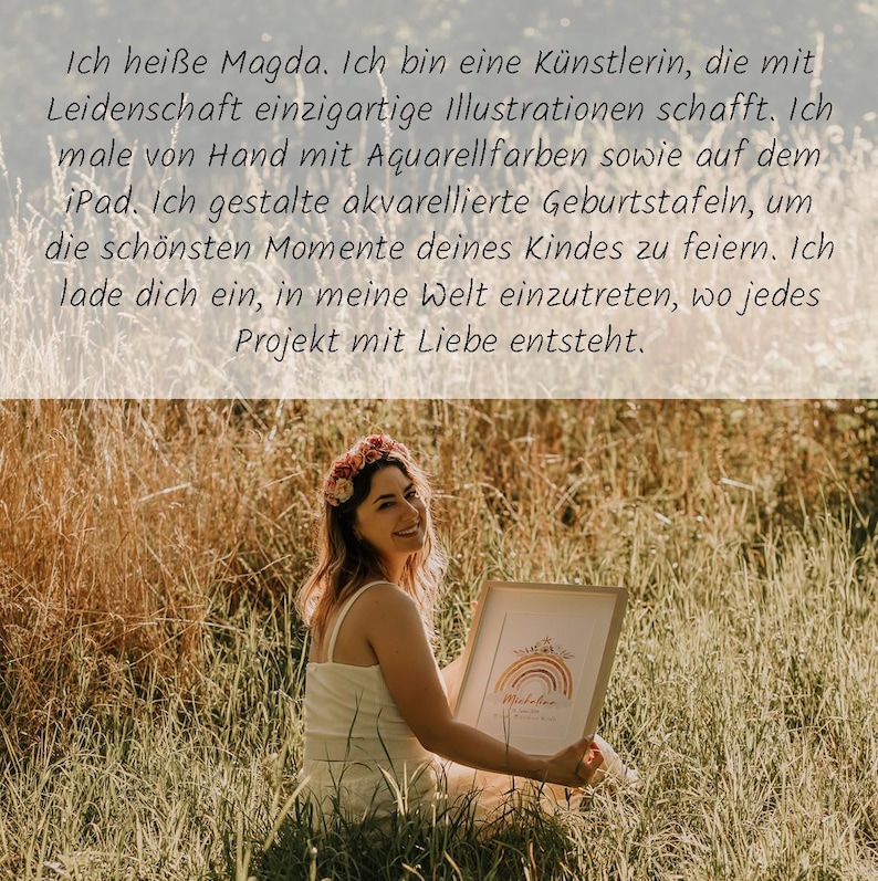 Süßes Geburtsposter fürs Kinderzimmer – Geschenk Geburt, Personalisierte Geburtstafel als Kinderzimmer Dekoration, Geburtsblumen poster Bild 10