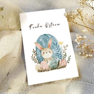 Biglietti di Pasqua colorati acquerello, biglietti per Pasqua, biglietto di Pasqua con busta, auguri di Pasqua per la famiglia, biglietto di Pasqua con coniglietto, biglietto di auguri di Pasqua