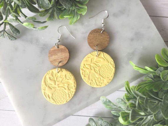 Yellow Clay Earrings.