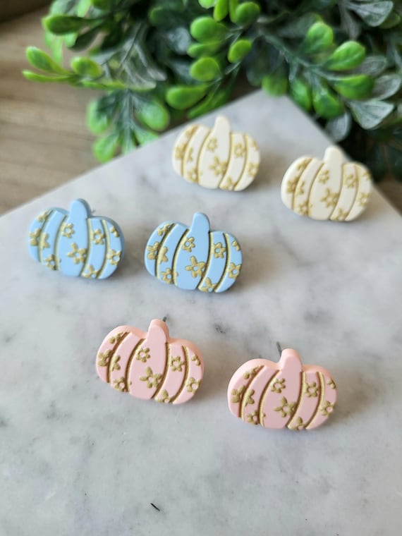 Colorful Flower Pumpkin Stud Earrings