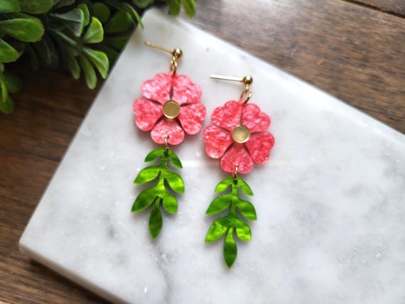 Hibiscus Dangle Earrings