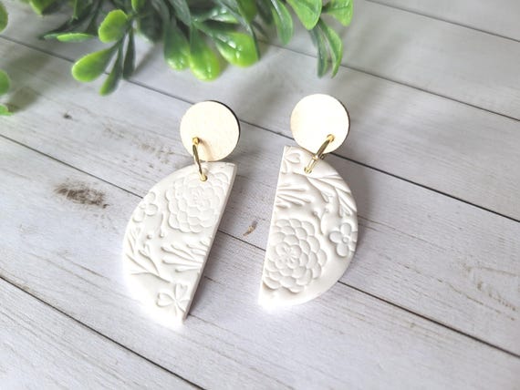 Floral Half-Moon Earrings.