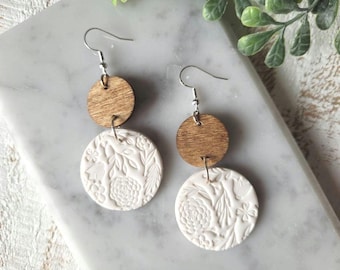 CLAY EARRINGS + lightweight + hypoallergenic + handmade + statement earring + Mother's Day.