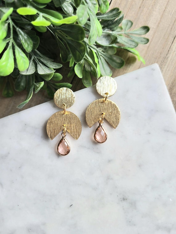 Pink Gemstone Earrings