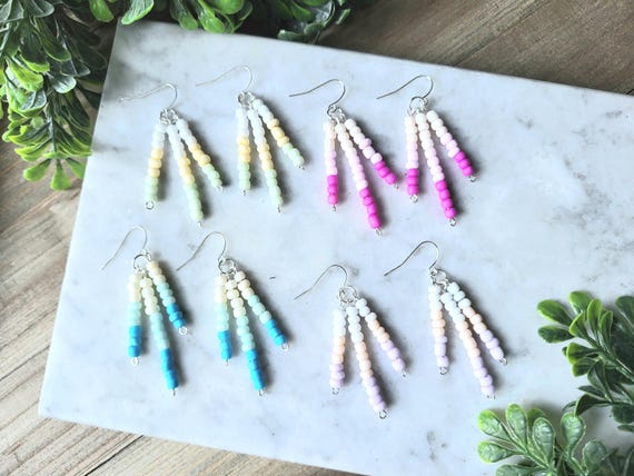 Colorful Bead Dangle Earrings