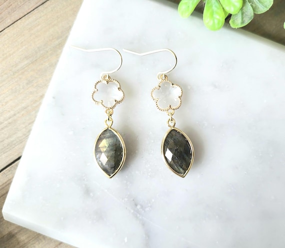 Natural Labradorite Earrings