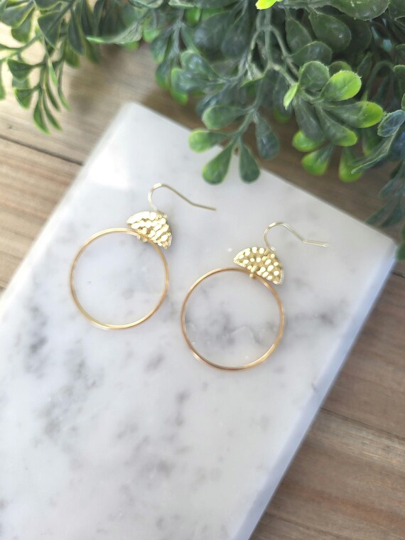 Gold Hoop Earrings.