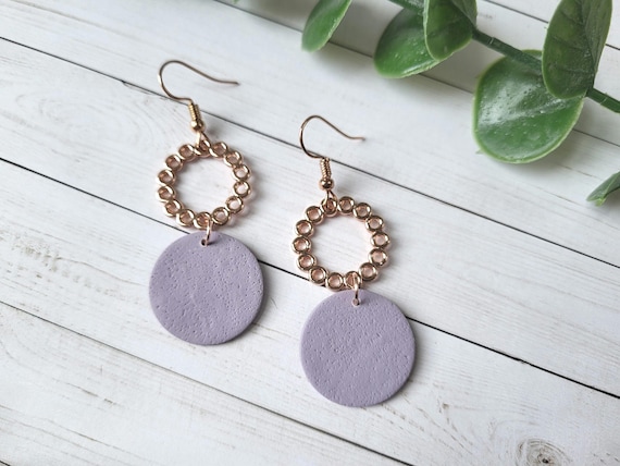 Purple & Rose Gold Earrings.