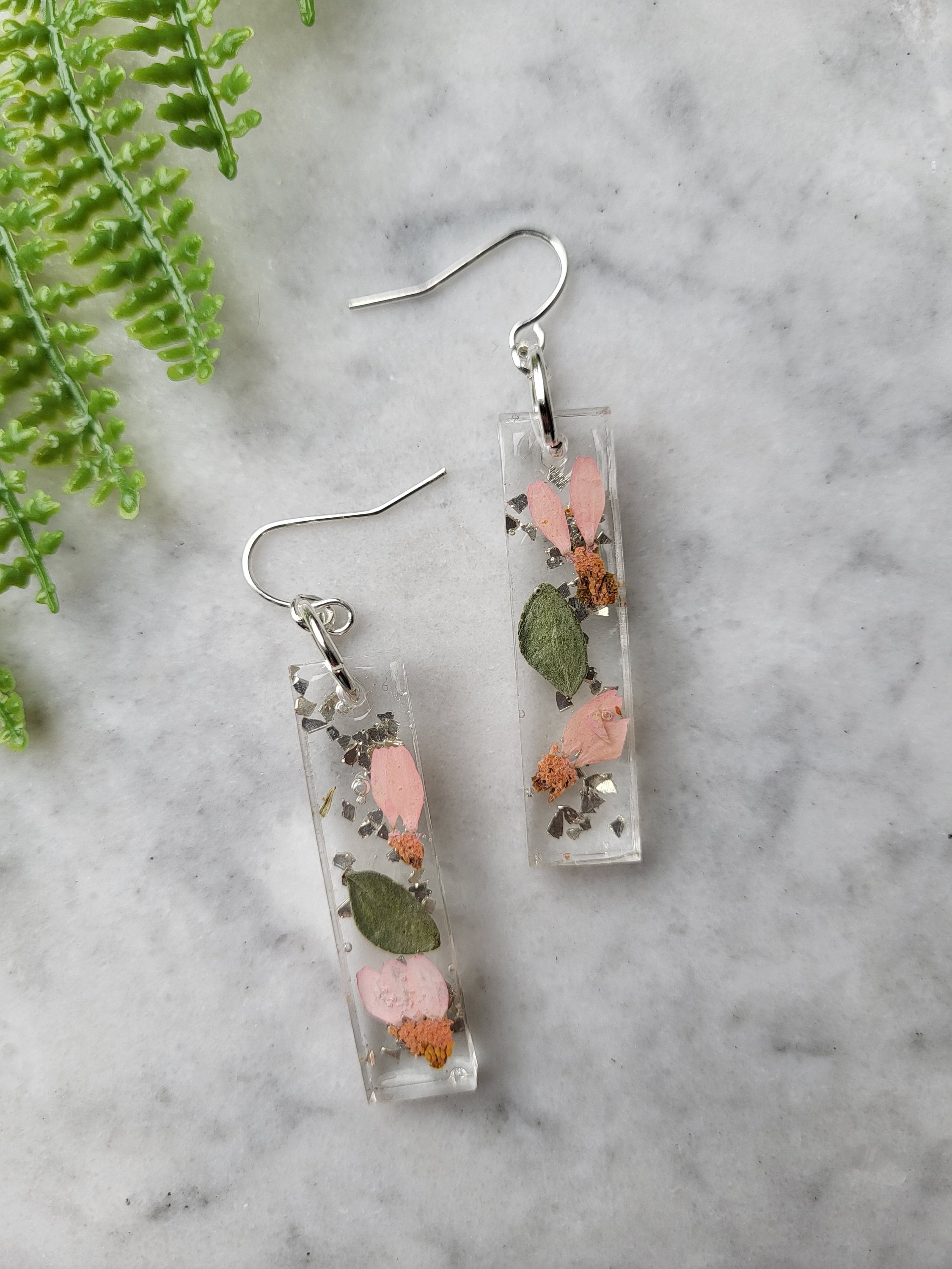 Diamanté Top Resin Flower Earrings | LoveMimi