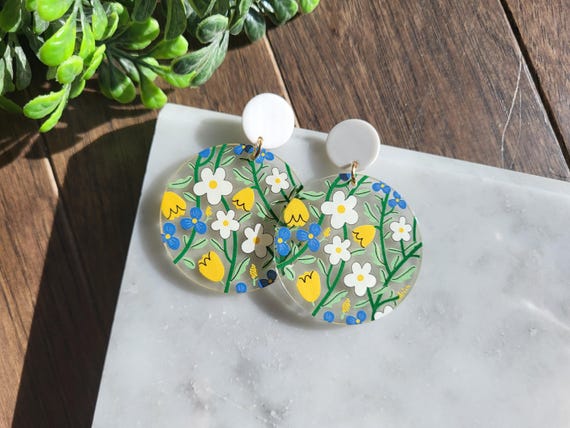 Summer Flower Acrylic Earrings