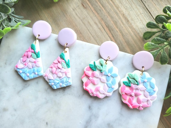 Bright spring floral earrings