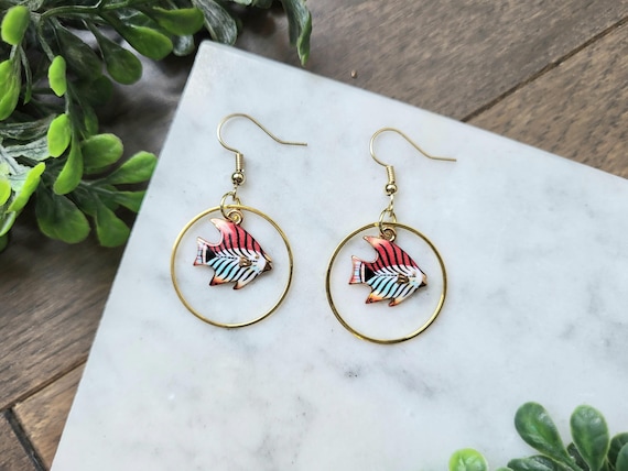 Colorful Fish Dangle Earrings