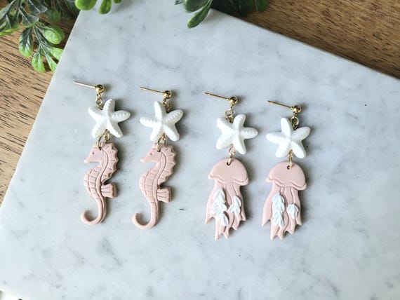 Seahorse Earrings & Jellyfish Earrings