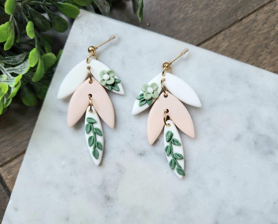 Large Pink Floral Earrings