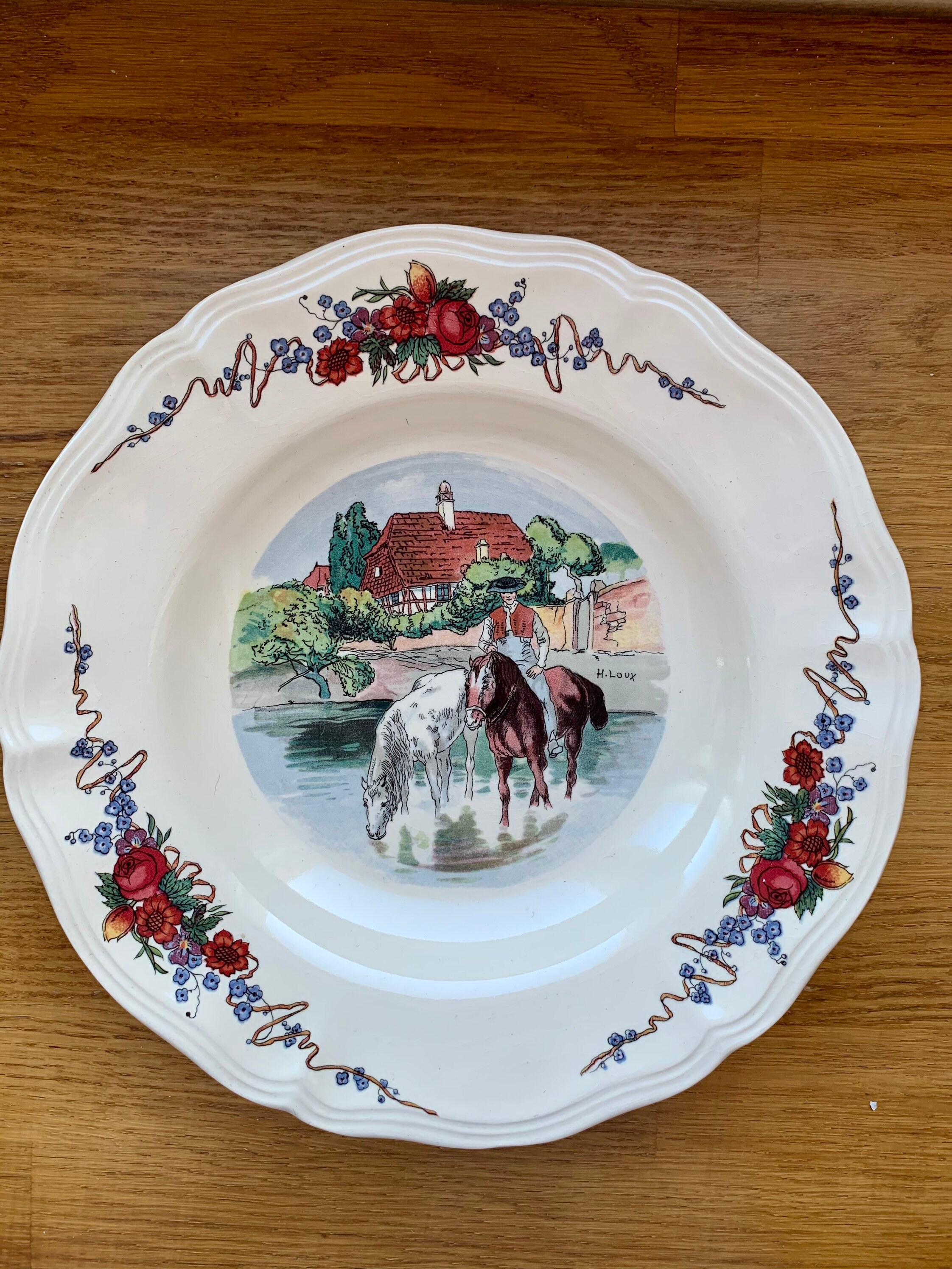 Lot de 4 Assiettes Creuses Campagne Sarreguemines