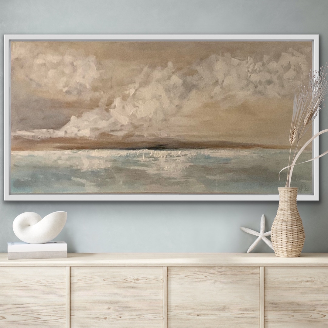 Original Abstract Sea Art, Original Art, Beach Sunset, Sea Textured Art