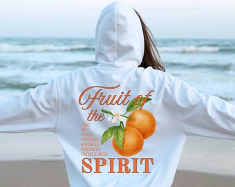 Fruit of the Spirit Hoodie Christian Faith Sweatshirt Galatians 5:22 Bible Verse Hoodie Botanical Christian Gift