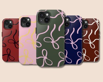 Coquette Bow Phone Case Personalized Minimalist Aesthetic iPhone & Samsung Custom Cute Girly Case Gift for Her