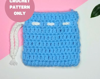 Crochet Drawstring Pouch Pattern: Easy Beginner Coin Purse (PDF Pattern)