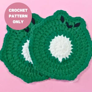 Crochet Frog Coaster Pattern, Easy Crochet Pattern, Cute Beginner Pattern, Home Decor Pattern, Pdf Pattern, Digital Download