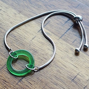 Upcycled Jameson Irish Whiskey Bottle | Adjustable Bolo Bracelet | Recycled Glass Jewelry | Handmade in Idaho