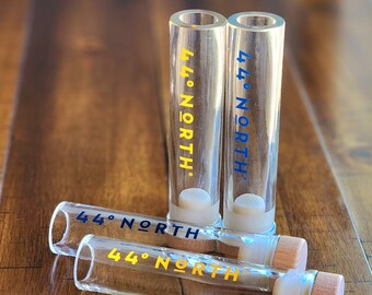 Recycled Shot Glasses | Upcycled 44 North Vodka Bottle | Unique Barware | Idaho Gifts