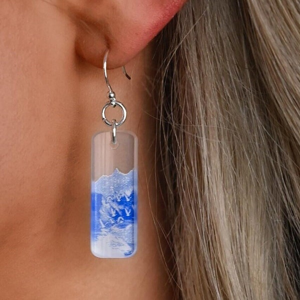 Vodka Bottle Earrings | Upcycled Grey Goose | Handmade | Recycled Glass | Sterling Silver