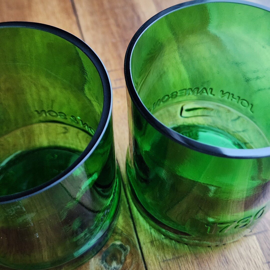 Recycled Jameson Glasses Unique Barware Whiskey Drinker Gift Upcycled