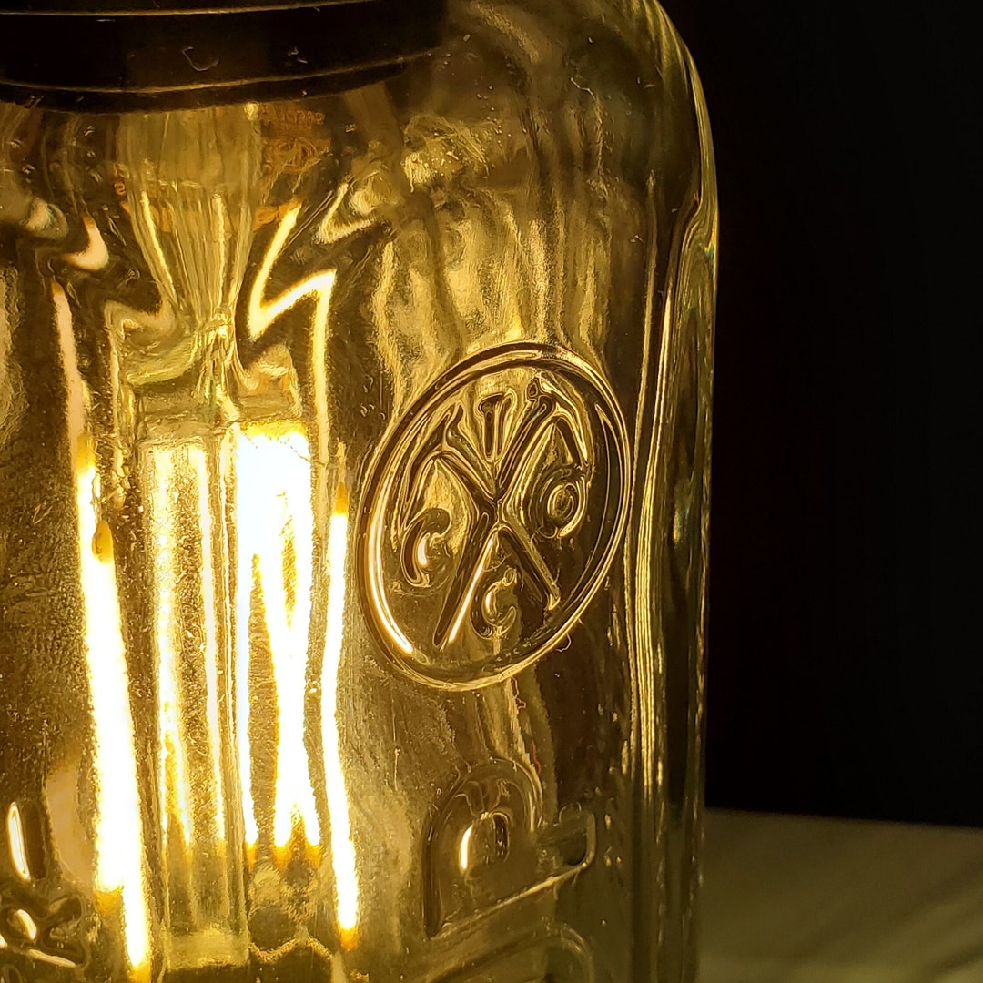 Whiskey Light Upcycled Tin Cup Whiskey Recycled Liquor Bottle Lamp Hemp Rope Cord Handmade in